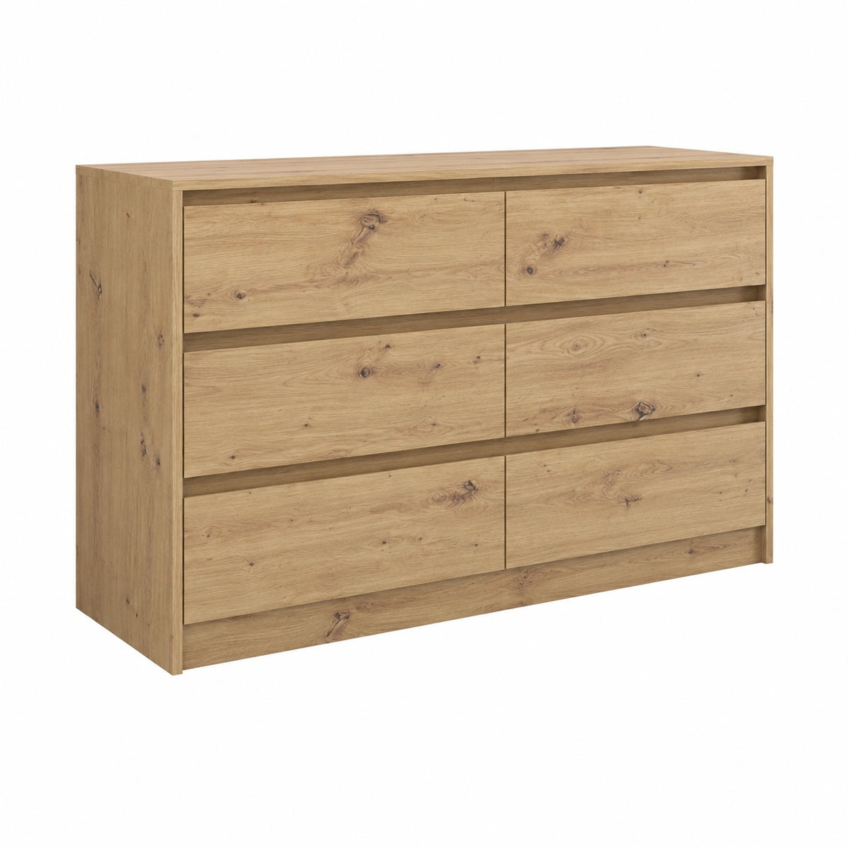 Modern oak Kommode with drawers, 120x40x73.5 cm, stylish storage furniture for kitchen and home from neltrava.