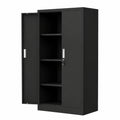Black metal filing cabinet, 136x80x40 cm, ideal for kitchen, household, and office storage, by neltrava.