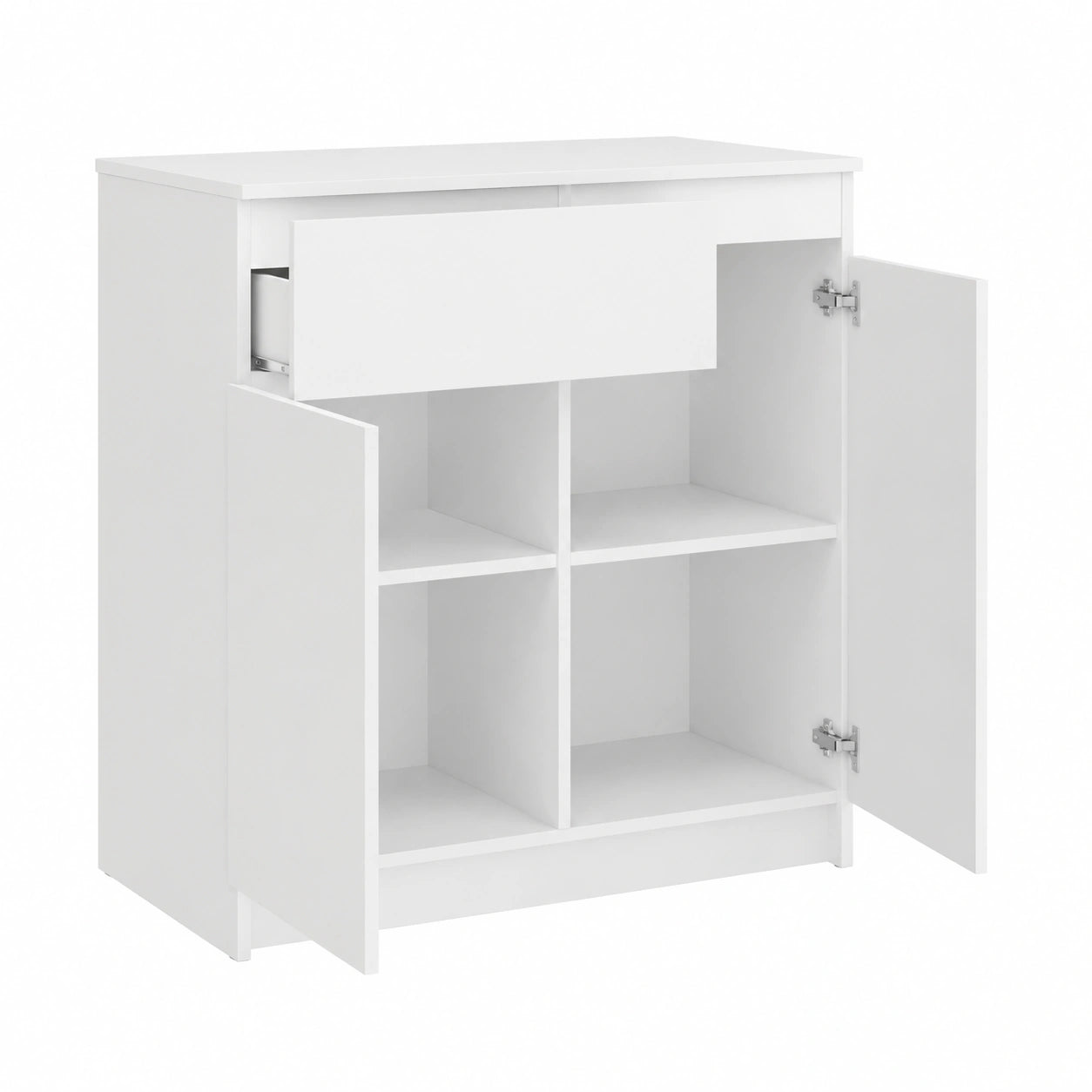 Neltrava wooden dresser with four drawers, 80x99x40 cm, suitable for kitchen, dining, and living room storage.
