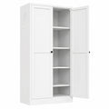 Neltrava metal storage cabinet, 155x70x35cm, with adjustable shelves for kitchen, living room, or hallway organization.