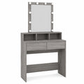 Gray Schminktisch vanity table with mirror and storage compartments, measuring 80×41×144.5 cm, by neltrava, for home and furniture.