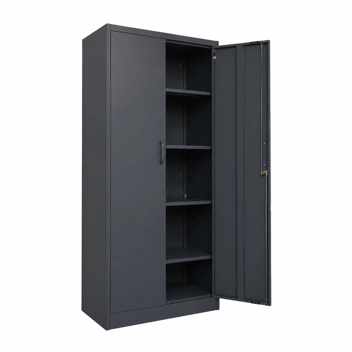 Neltrava anthracite office filing cabinet with shelves, ideal for organizing documents in kitchen, home, or office spaces.