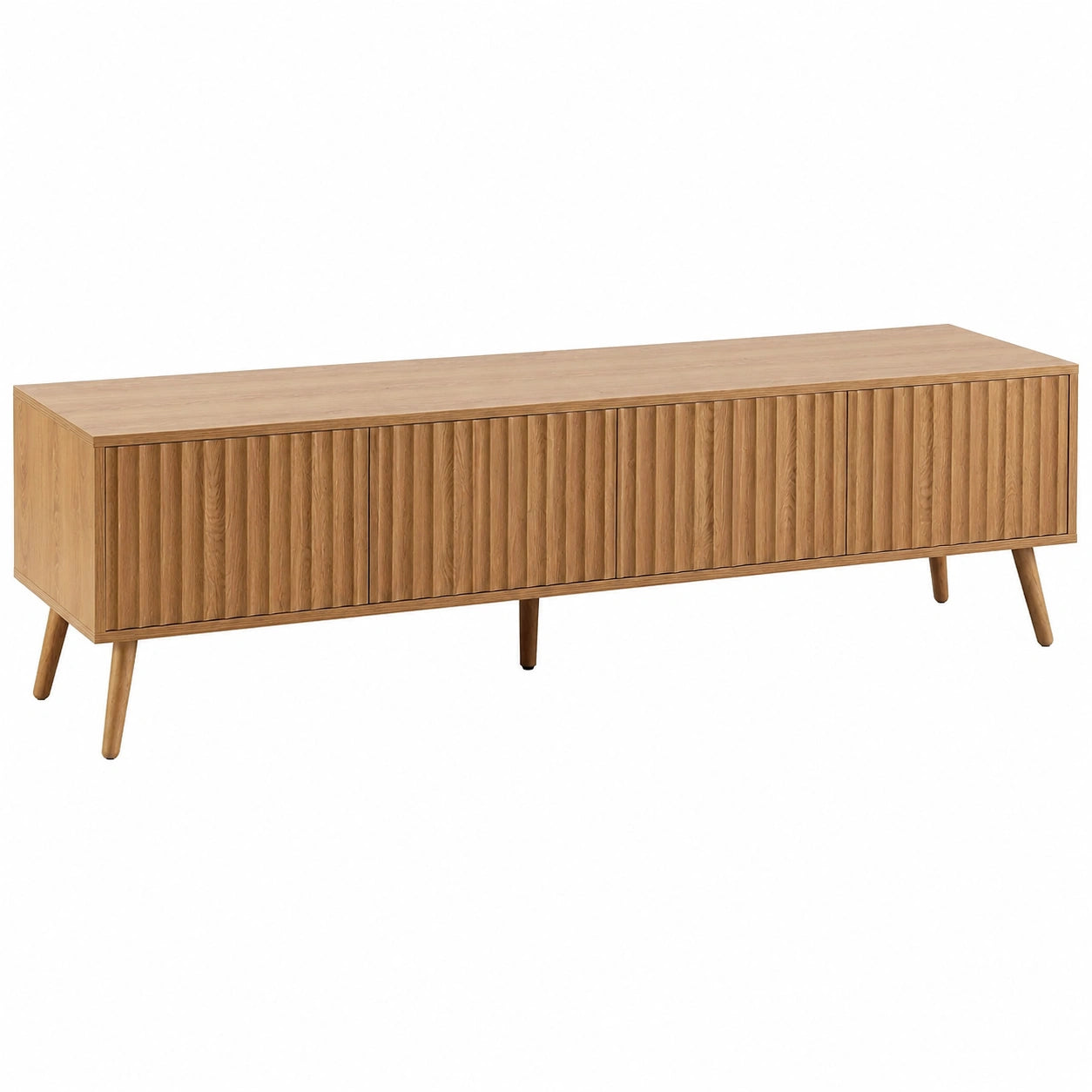 Neltrava TV-Schrank aus Eichenholz, 160 cm breit, mit mehreren Türen, ideal für Küche, Haushalt und Wohnen.