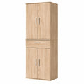Two-piece multifunctional storage cabinet in Sonoma oak and brown, made of Eichenholz, ideal for kitchen and home organization.