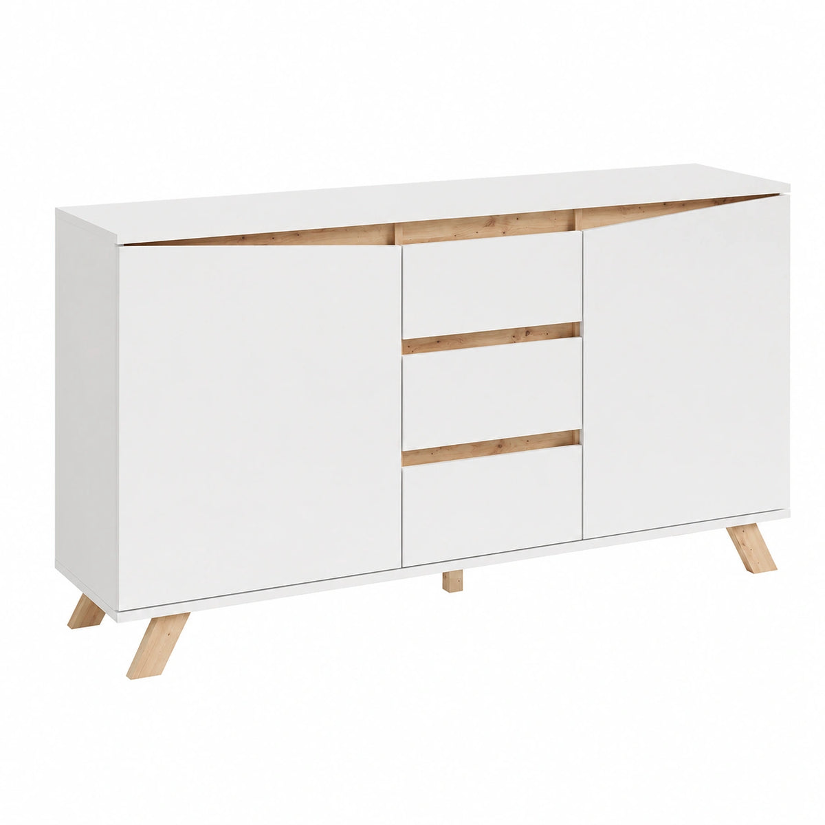 Neltrava kitchen sideboard with multiple doors, modern wooden design for household storage and organization.