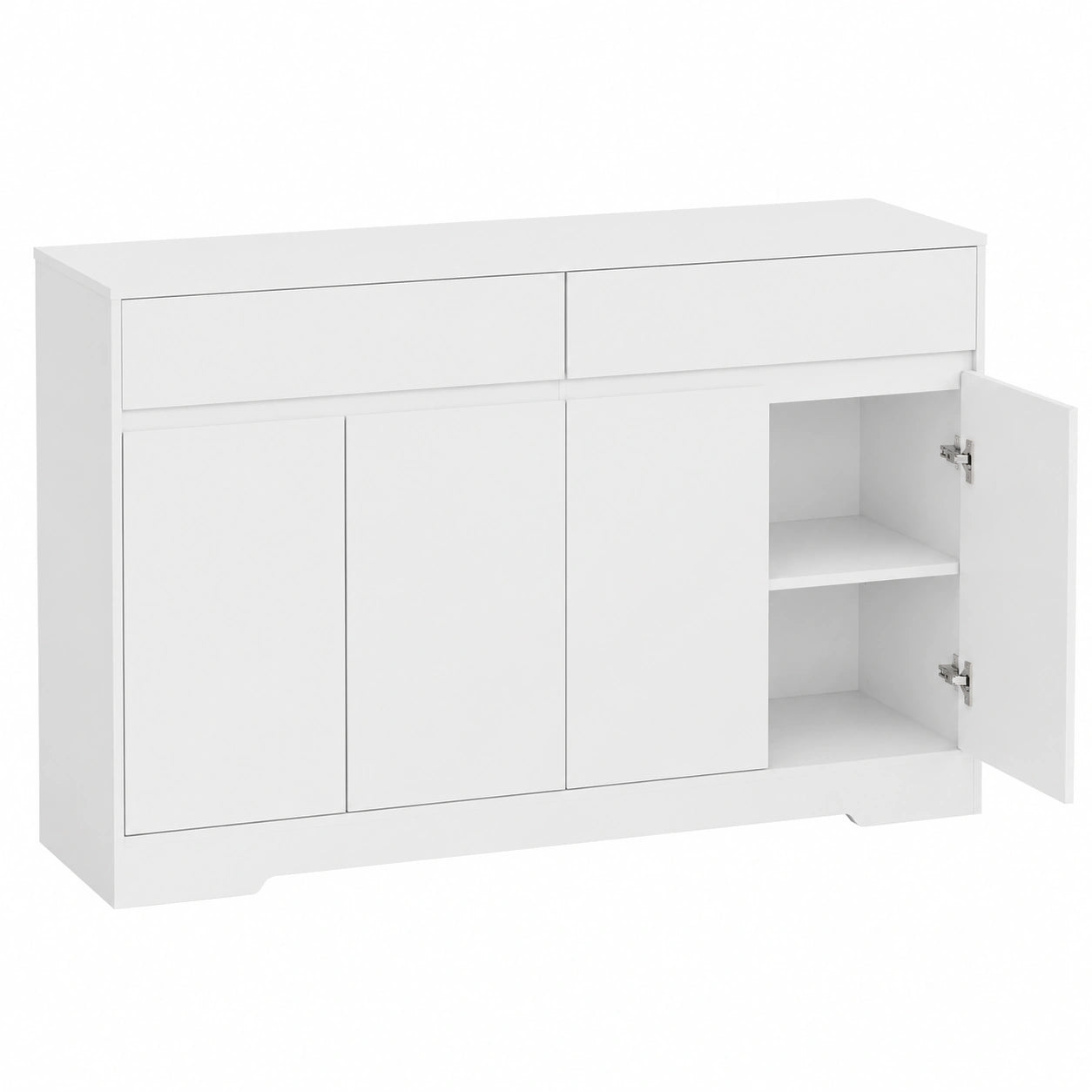 Neltrava 140 cm sideboard with drawers and multiple doors, modern kitchen and living room storage furniture.