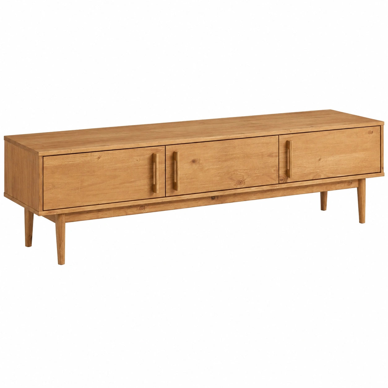 Neltrava 180cm wooden lowboard with storage, multiple doors, made from solid oak wood, ideal for kitchen, home, or living room furniture.