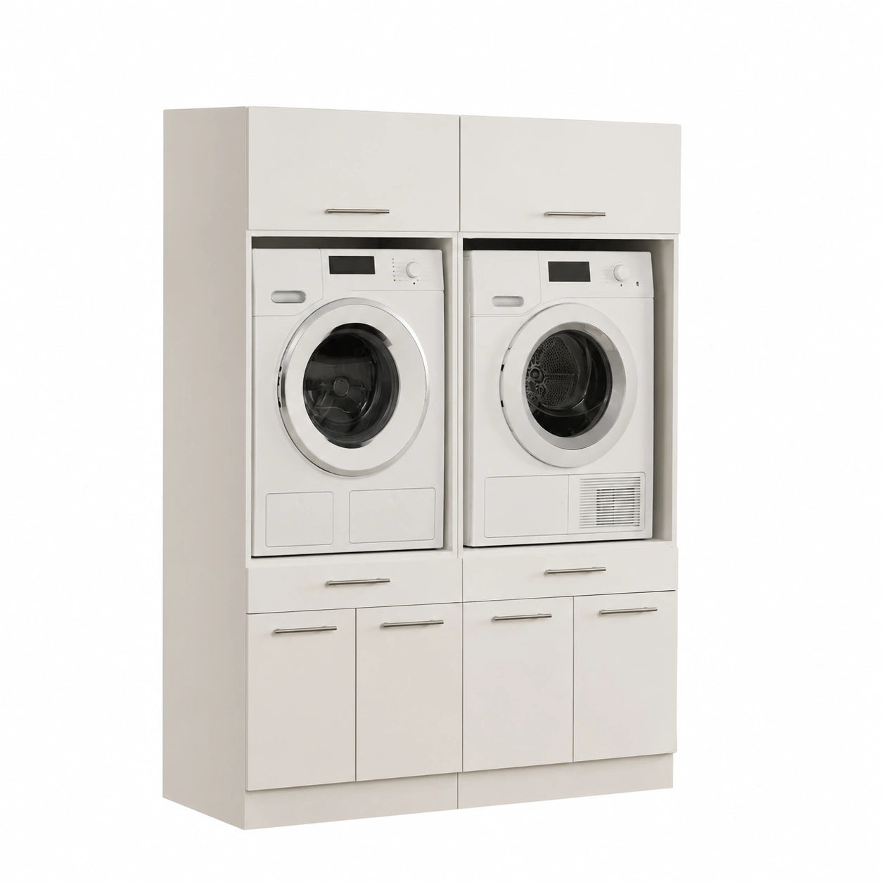 Neltrava wardrobe with storage space, measuring 135 x 200 x 67.5 cm, designed for large appliances and laundry accessories.
