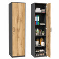 Neltrava Regal in Eichenholz, 39 cm with shelves, ideal for living room, bedroom, and office storage.