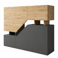 Neltrava anthracite cabinet with multiple doors, suitable for living room or hallway storage, modern kitchen furniture