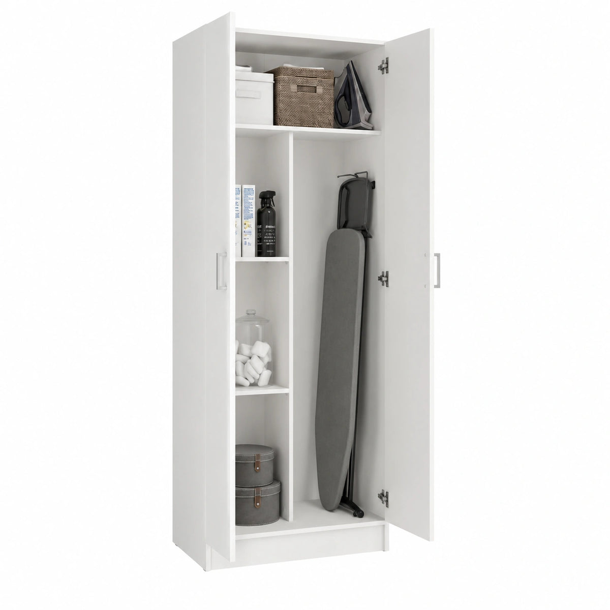 Neltrava multi-purpose kitchen cabinet with shelves, black finish, ideal for household storage and organization.