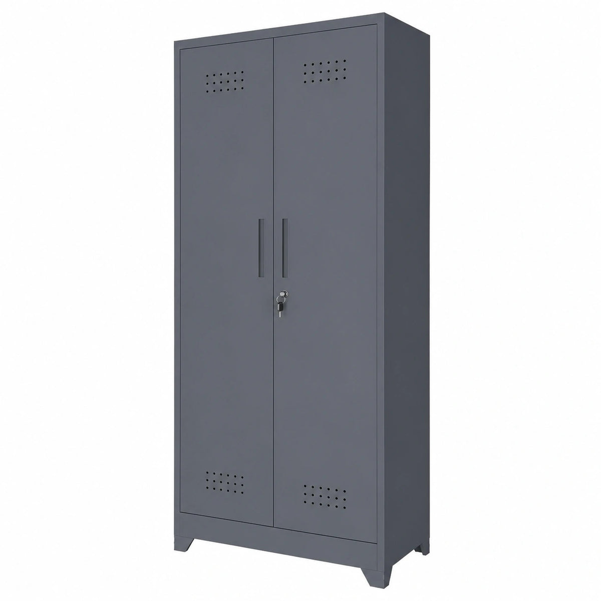 Gray metal tool cabinet from neltrava, 60x165x40 cm, with shelves for organized workshop storage.