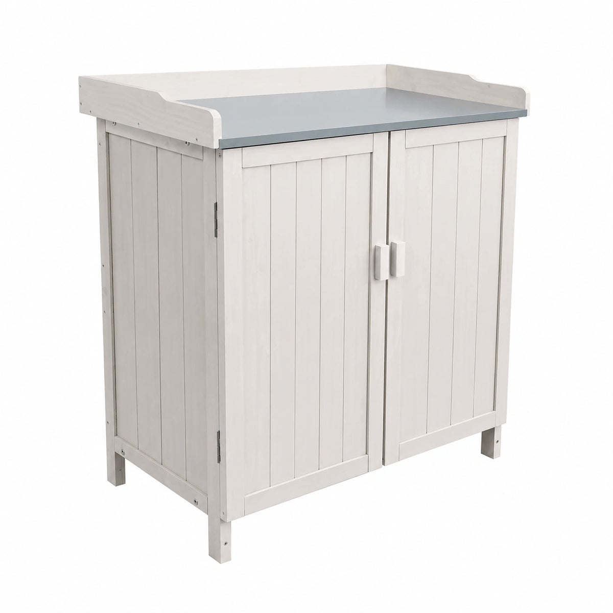 Neltrava wooden garden cabinet, 98x48x95 cm, for outdoor storage on garden, terrace, or balcony