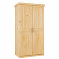 Kleiderschrank mit mehreren Türen aus Kiefernholz in Naturfarben, ideal für Schlafzimmer, von neltrava, Möbel für Haushalt und Wohnen.
