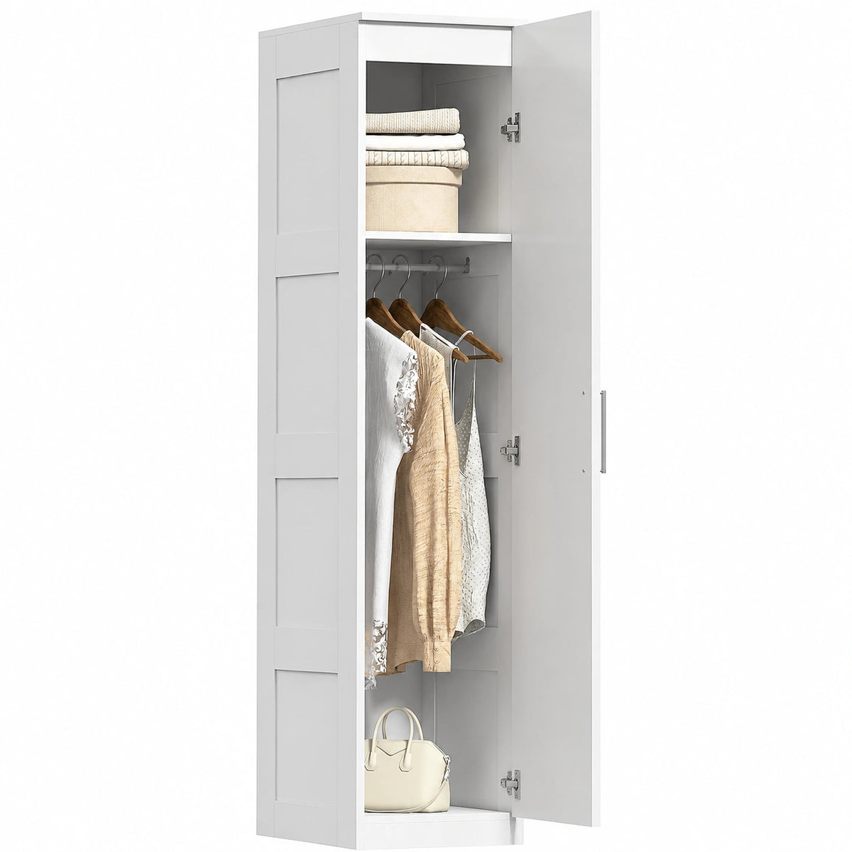 Neltrava wardrobe for bedroom, 40x52x180 cm, made of wood, with doors and handles, ideal for bedroom storage.