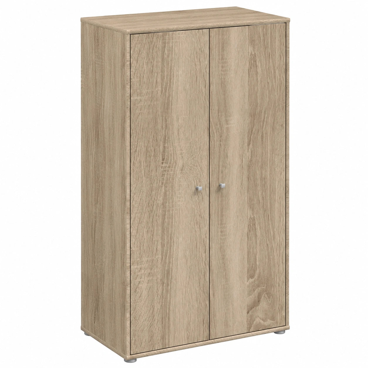 Neltrava wooden sideboard with multiple doors, 73.7x149.5x34.8 cm, Sonoma Eiche finish, made of wood and fiberboard.