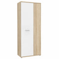 Neltrava oak kitchen cabinet with multiple doors and shelves, 69 cm wide, made from Sonoma oak wood for storage and organization.
