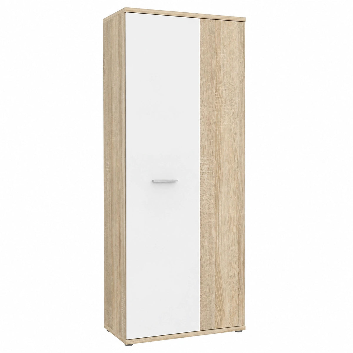 Neltrava oak kitchen cabinet with multiple doors and shelves, 69 cm wide, made from Sonoma oak wood for storage and organization.